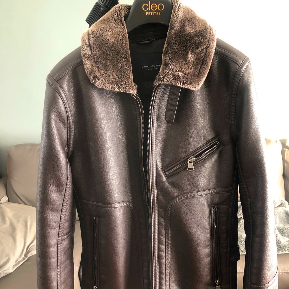 Andrew Marc winter leather jacket Sz Small